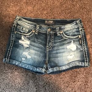 Silver Jean Shorts